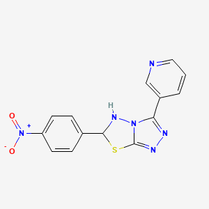 6-(4-Nitrophenyl)-3-pyridin-3-yl-5,6-dihydro-[1,2,4]triazolo[3,4-b][1,3,4]thiadiazole