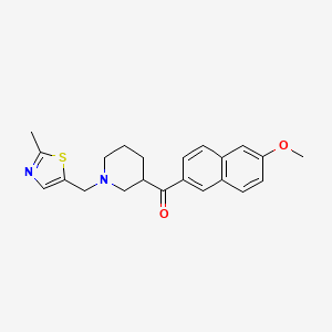 molecular formula C22H24N2O2S B1255926 (6-Methoxy-2-naphthalenyl)-[1-[(2-methyl-5-thiazolyl)methyl]-3-piperidinyl]methanone 