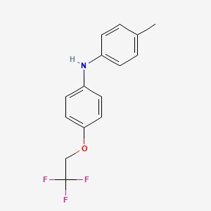 molecular formula C15H14F3NO B12559282 4-Methyl-N-[4-(2,2,2-trifluoroethoxy)phenyl]aniline CAS No. 142621-01-0