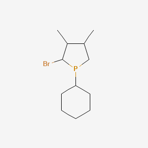 molecular formula C12H22BrP B12559306 2-Bromo-1-cyclohexyl-3,4-dimethylphospholane CAS No. 146440-99-5