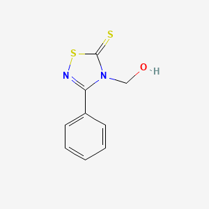 molecular formula C9H8N2OS2 B12559362 4-(Hydroxymethyl)-3-phenyl-1,2,4-thiadiazole-5(4H)-thione CAS No. 143947-85-7