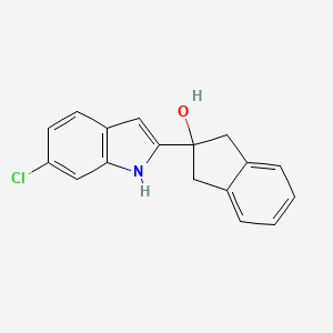 molecular formula C17H14ClNO B12559476 2-(6-Chloro-1H-indol-2-yl)-2,3-dihydro-1H-inden-2-ol CAS No. 174349-26-9