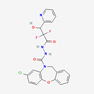 molecular formula C22H17ClF2N4O4 B1255949 8-chlorodibenz[b,f][1,4]oxazepine-10(11H)-carboxylic acid, 2-[2,2-difluoro-3-hydroxy-1-oxo-3-(2-pyridinyl)propyl]hydrazide 