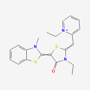 3-ethyl-2-[(1-ethylpyridin-1-ium-2-yl)methylidene]-5-(3-methyl-1,3-benzothiazol-2-ylidene)-1,3-thiazolidin-4-one