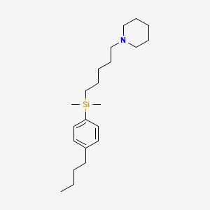 molecular formula C22H39NSi B12559558 1-{5-[(4-Butylphenyl)(dimethyl)silyl]pentyl}piperidine CAS No. 143522-07-0