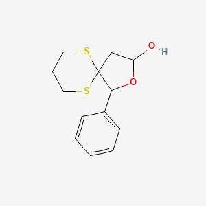 molecular formula C13H16O2S2 B12559584 1-Phenyl-2-oxa-6,10-dithiaspiro[4.5]decan-3-ol CAS No. 144962-41-4