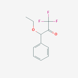 molecular formula C11H11F3O2 B12559608 3-Ethoxy-1,1,1-trifluoro-3-phenylpropan-2-one CAS No. 147729-84-8