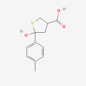 5-Hydroxy-5-(4-methylphenyl)thiolane-3-carboxylic acid