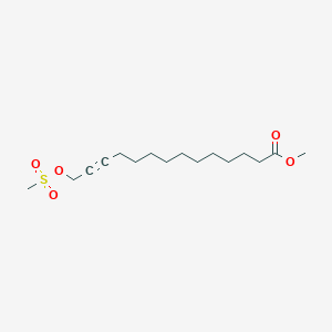 molecular formula C16H28O5S B12559761 Methyl 14-[(methanesulfonyl)oxy]tetradec-12-ynoate CAS No. 143024-29-7