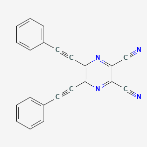 molecular formula C22H10N4 B12559818 2,3-Pyrazinedicarbonitrile, 5,6-bis(phenylethynyl)- CAS No. 201002-02-0