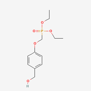 molecular formula C12H19O5P B12559880 Diethyl {[4-(hydroxymethyl)phenoxy]methyl}phosphonate CAS No. 143056-54-6