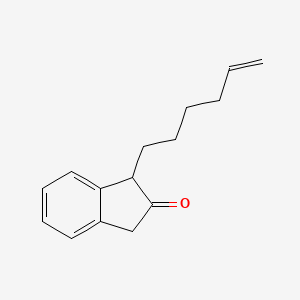 molecular formula C15H18O B12559886 1-(Hex-5-en-1-yl)-1,3-dihydro-2H-inden-2-one CAS No. 193737-74-5