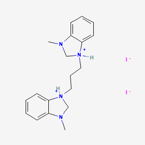 1,1'-(Propane-1,3-diyl)bis(3-methyl-2,3-dihydro-1H-benzimidazol-1-ium) diiodide