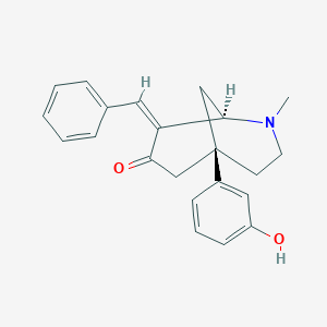 molecular formula C22H23NO2 B1256001 (1R,5R,8Z)-8-benzylidene-5-(3-hydroxyphenyl)-2-methyl-2-azabicyclo[3.3.1]nonan-7-one 