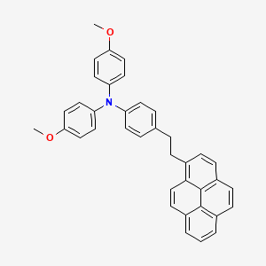 molecular formula C38H31NO2 B12560036 4-Methoxy-N-(4-methoxyphenyl)-N-{4-[2-(pyren-1-YL)ethyl]phenyl}aniline CAS No. 142773-16-8