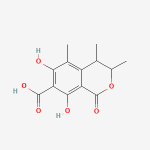 molecular formula C13H14O6 B1256004 3,4-Dihydro-6,8-dihydroxy-3,4,5-trimethyl-isocoumarin-7-carboxylic acid 