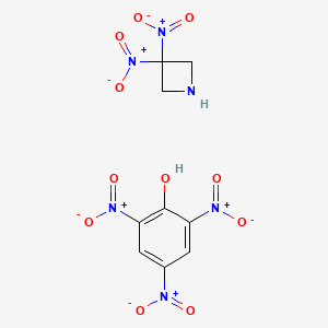 molecular formula C9H8N6O11 B12560048 2,4,6-Trinitrophenol--3,3-dinitroazetidine (1/1) CAS No. 188666-09-3