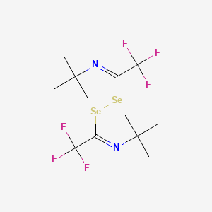 molecular formula C12H18F6N2Se2 B12560060 [N-tert-butyl-C-(trifluoromethyl)carbonimidoyl]selanyl N-tert-butyl-2,2,2-trifluoroethanimidoselenoate CAS No. 193905-06-5