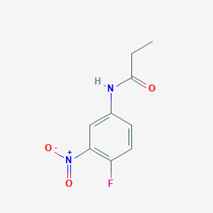 molecular formula C9H9FN2O3 B12560075 Propanamide, N-(4-fluoro-3-nitrophenyl)- CAS No. 152666-75-6