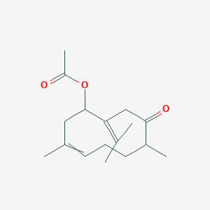 3,7-Dimethyl-8-oxo-10-(propan-2-ylidene)cyclodec-3-en-1-yl acetate