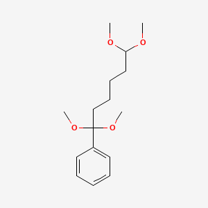 molecular formula C16H26O4 B12560109 Benzene, (1,1,6,6-tetramethoxyhexyl)- CAS No. 176853-30-8