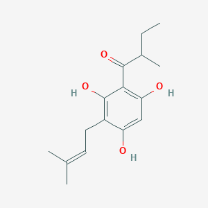 molecular formula C16H22O4 B1256012 2-Methyl-1-[2,4,6-trihydroxy-3-(3-methylbut-2-en-1-yl)phenyl]butan-1-one CAS No. 71539-60-1
