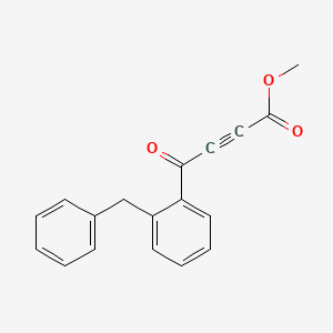 molecular formula C18H14O3 B12560133 2-Butynoic acid, 4-oxo-4-[2-(phenylmethyl)phenyl]-, methyl ester CAS No. 166319-10-4