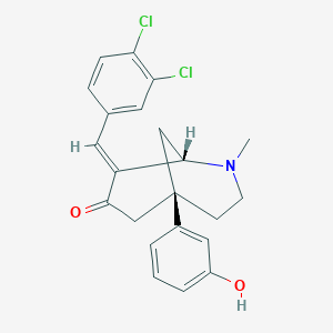 molecular formula C22H21Cl2NO2 B1256021 (1S,5R,8E)-8-[(3,4-dichlorophenyl)methylene]-5-(3-hydroxyphenyl)-2-methyl-2-azabicyclo[3.3.1]nonan-7-one 