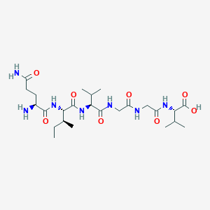 molecular formula C25H45N7O8 B12560246 L-Glutaminyl-L-isoleucyl-L-valylglycylglycyl-L-valine CAS No. 160187-75-7