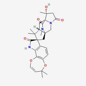 (1'S,6'R,7'R,8R,9'S)-6'-hydroxy-4,4,6',10',10',13'-hexamethylspiro[10H-[1,4]dioxepino[2,3-g]indole-8,11'-3,13-diazatetracyclo[5.5.2.01,9.03,7]tetradecane]-4',9,14'-trione