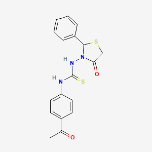 N-(4-Acetylphenyl)-N'-(4-oxo-2-phenyl-1,3-thiazolidin-3-yl)thiourea