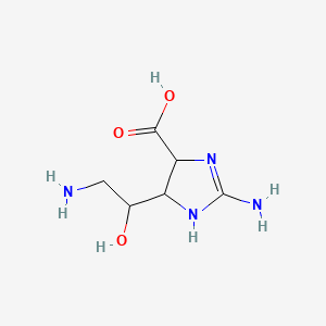molecular formula C6H12N4O3 B1256032 2-amino-5-(2-amino-1-hydroxyethyl)-4,5-dihydro-1H-imidazole-4-carboxylic acid 