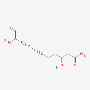 molecular formula C12H14O4 B12560352 3,10-Dihydroxydodec-11-ene-6,8-diynoic acid CAS No. 152340-29-9