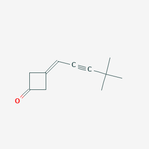 molecular formula C11H14O B12560375 3-(4,4-Dimethylpent-2-yn-1-ylidene)cyclobutan-1-one CAS No. 189825-00-1