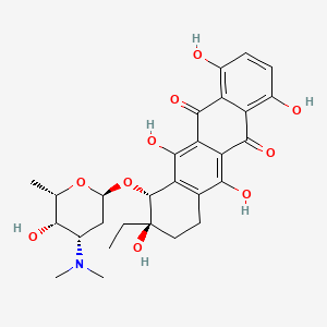 molecular formula C28H33NO10 B1256053 (9R,10R)-10-[(2S,4S,5S,6S)-4-(dimethylamino)-5-hydroxy-6-methyloxan-2-yl]oxy-9-ethyl-1,4,6,9,11-pentahydroxy-8,10-dihydro-7H-tetracene-5,12-dione 