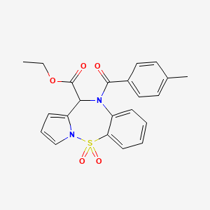 ethyl 5-(4-methylbenzoyl)-10,10-dioxo-4H-pyrrolo[1,2-b][1,2,5]benzothiadiazepine-4-carboxylate