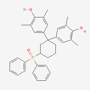 molecular formula C34H37O3P B12560580 4-[3-Diphenylphosphoryl-1-(4-hydroxy-3,5-dimethylphenyl)cyclohexyl]-2,6-dimethylphenol CAS No. 143149-08-0