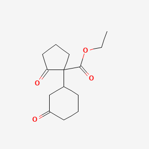 Cyclopentanecarboxylic acid, 2-oxo-1-(3-oxocyclohexyl)-, ethyl ester