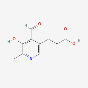 molecular formula C10H11NO4 B1256074 3-Pyridinepropanoic acid, 4-formyl-5-hydroxy-6-methyl- CAS No. 16133-22-5