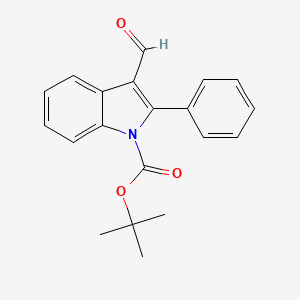 molecular formula C20H19NO3 B12560794 tert-Butyl 3-formyl-2-phenyl-1H-indole-1-carboxylate CAS No. 193810-67-2