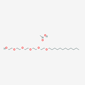 molecular formula C24H50O8 B12560801 Acetic acid;2-[2-[2-[2-(2-dodecoxyethoxy)ethoxy]ethoxy]ethoxy]ethanol CAS No. 143152-66-3