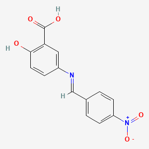 2-Hydroxy-5-{(E)-[(4-nitrophenyl)methylidene]amino}benzoic acid