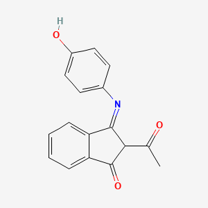 molecular formula C17H13NO3 B12560842 (3Z)-2-Acetyl-3-[(4-hydroxyphenyl)imino]-2,3-dihydro-1H-inden-1-one CAS No. 184583-69-5