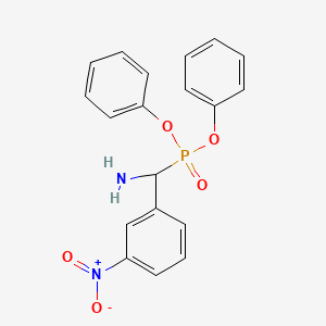 molecular formula C19H17N2O5P B12560885 Phosphonic acid, [amino(3-nitrophenyl)methyl]-, diphenyl ester CAS No. 190839-41-9