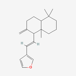 molecular formula C20H28O B1256093 3-((E)-2-((1S,4aS,8aS)-5,5,8a-Trimethyl-2-methylenedecahydronaphthalen-1-yl)vinyl)furan 