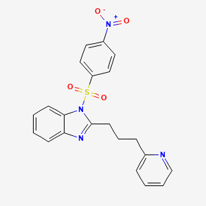 molecular formula C21H18N4O4S B12560976 1-(4-Nitrophenyl)sulfonyl-2-(3-pyridin-2-ylpropyl)benzimidazole 