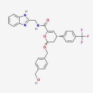 (2R,4R)-N-(1H-benzimidazol-2-ylmethyl)-2-[[4-(hydroxymethyl)phenyl]methoxy]-4-[4-(trifluoromethyl)phenyl]-3,4-dihydro-2H-pyran-6-carboxamide