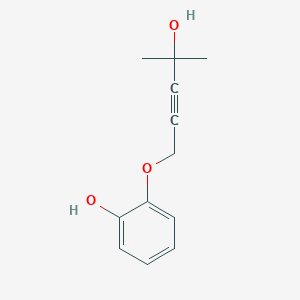 molecular formula C12H14O3 B12560988 2-[(4-Hydroxy-4-methylpent-2-yn-1-yl)oxy]phenol CAS No. 188600-23-9