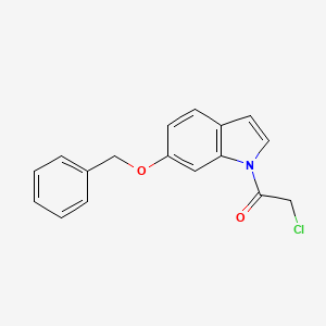 molecular formula C17H14ClNO2 B12560996 1H-Indole, 1-(chloroacetyl)-6-(phenylmethoxy)- CAS No. 162897-46-3