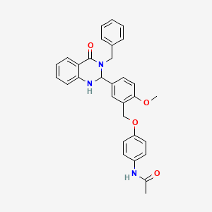 N-[4-[[2-methoxy-5-[4-oxo-3-(phenylmethyl)-1,2-dihydroquinazolin-2-yl]phenyl]methoxy]phenyl]acetamide